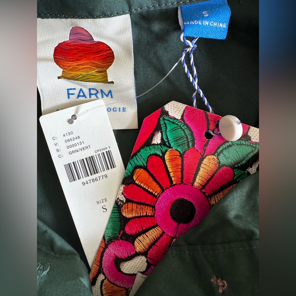 Farm Rio Collared Button Front Shift Mini Dress, Size S - Picture 10 of 10